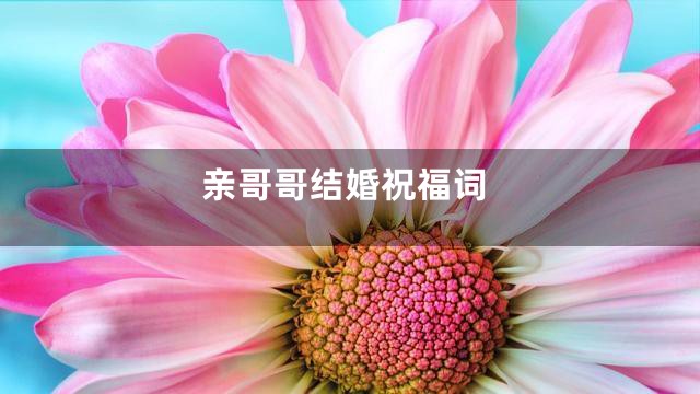 亲哥哥结婚祝福词