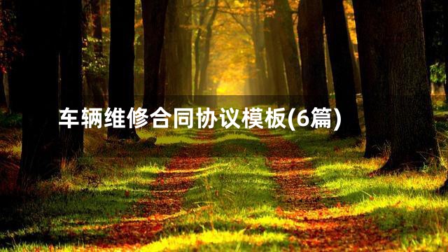 车辆维修合同协议模板(6篇)